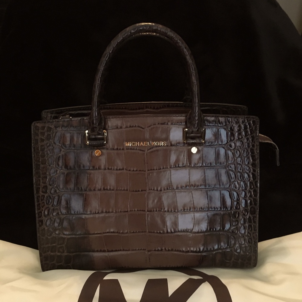 Michael Kors Selma crocodile ombré bag